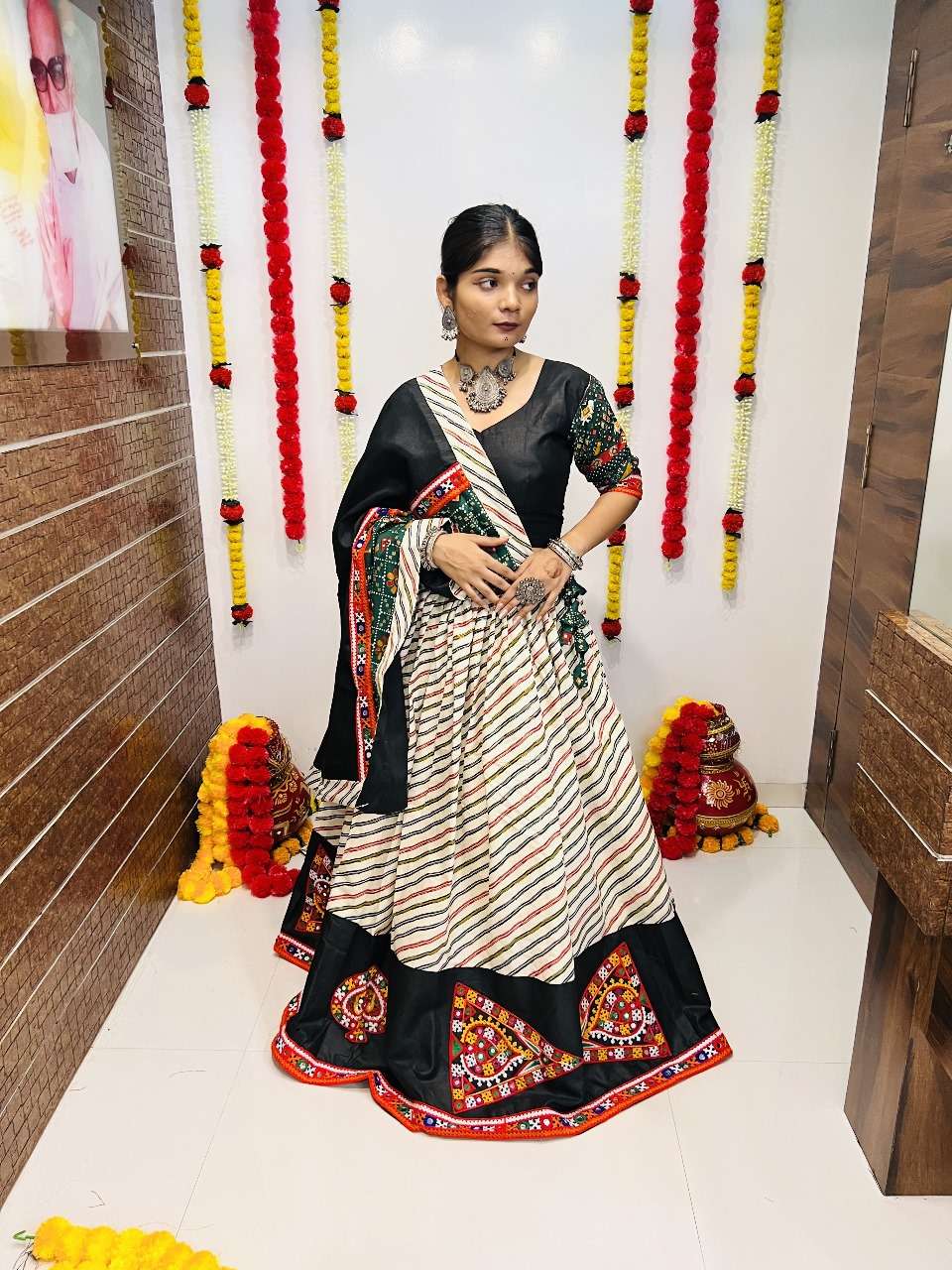 RAJWADI VOL-7 7048 SERIES PURE COTTON SILK EMBROIDERY NAVRATRI LEHENGAS-00060