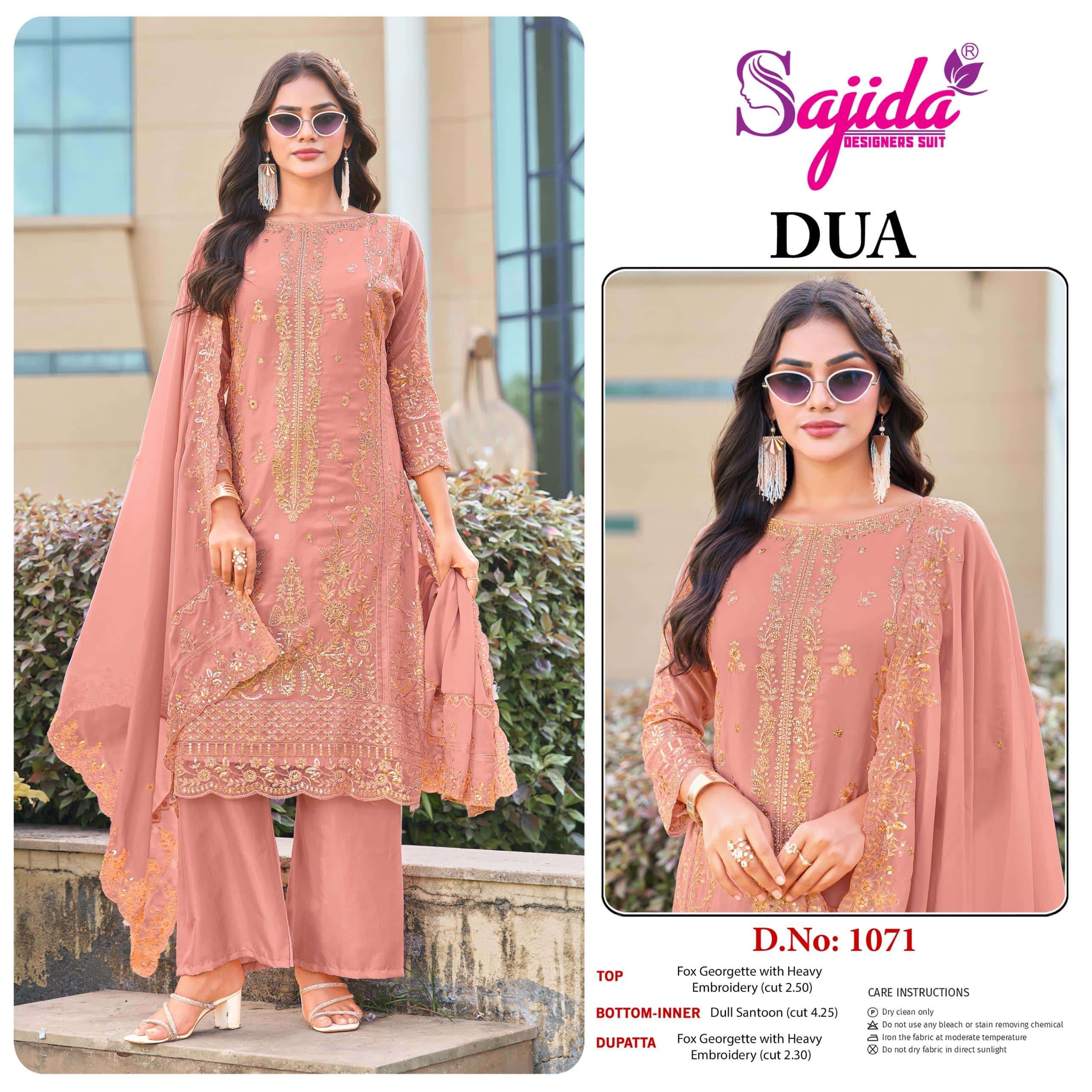 SAJIDA DUA PURE GEORGETTE EMBROIDERY PAKISTANI DRESSES-00201