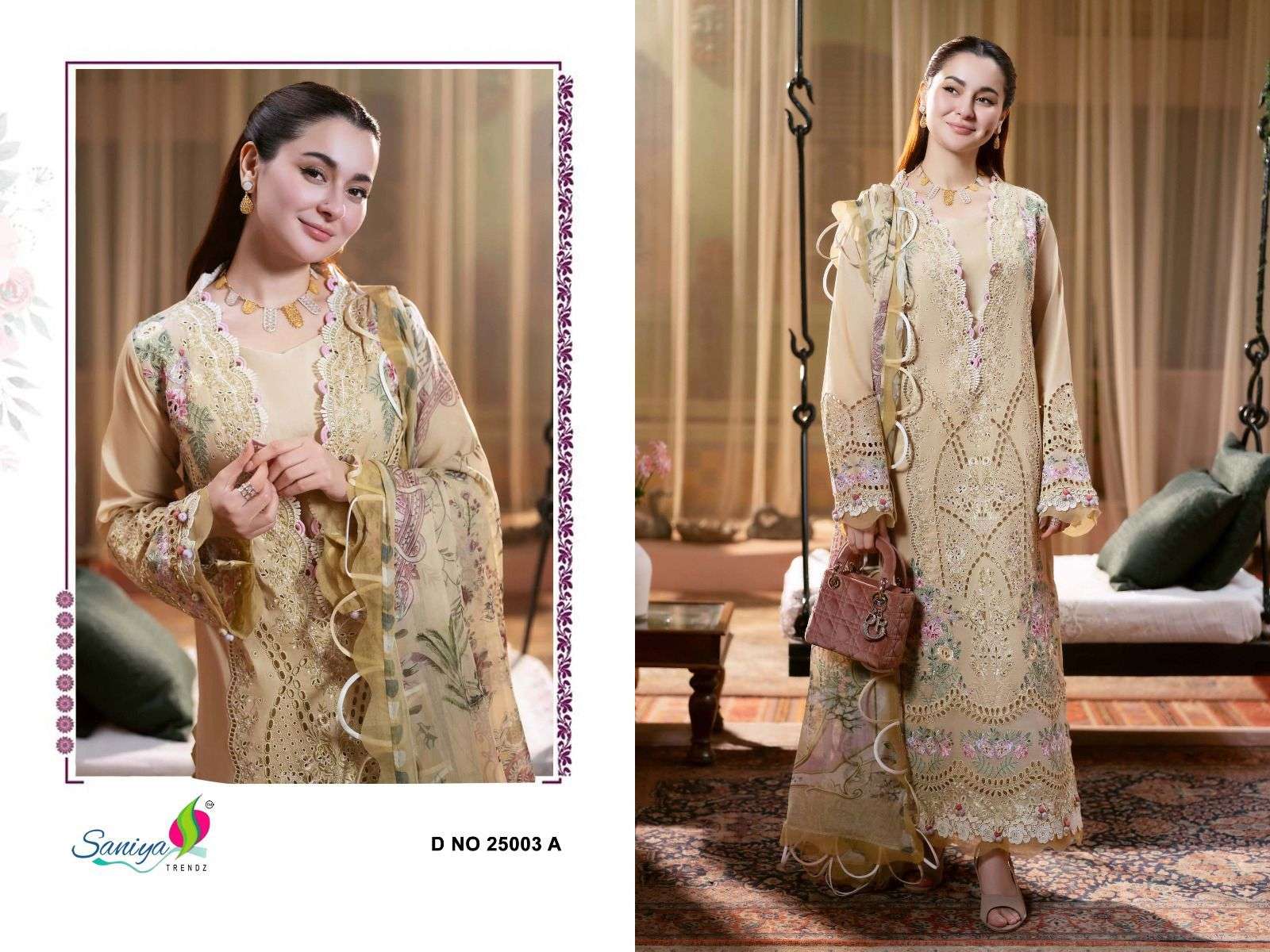 SANIYA TRENDZ OMBRE VOL-25 PURE COTTON EMBROIDERY PAKISTANI DRESSES-00201