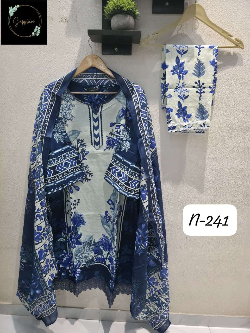 SAPPHIRE AGHA NOORAIN 242 PURE LAWN EMBROIDERY DRESSES-00272
