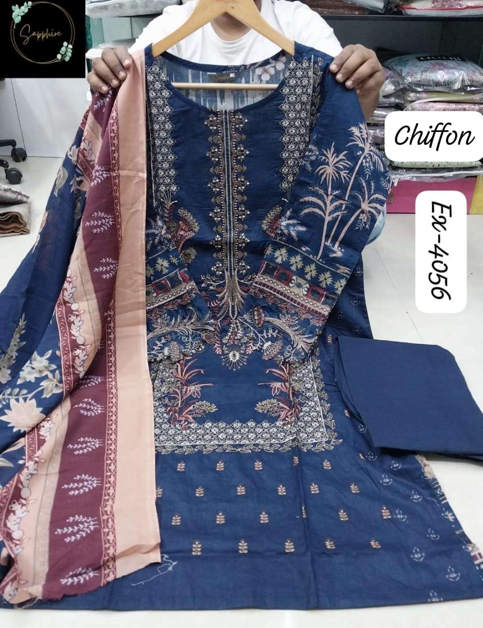 SAPPHIRE EX-4056 PURE COTTON EMBROIDERY DRESSES-00272