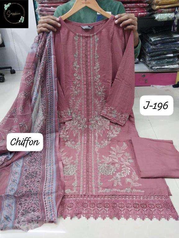 SAPPHIRE JAZMIN-196 PURE RAYON EMBROIDERY PAKISATNI DRESSES-00272