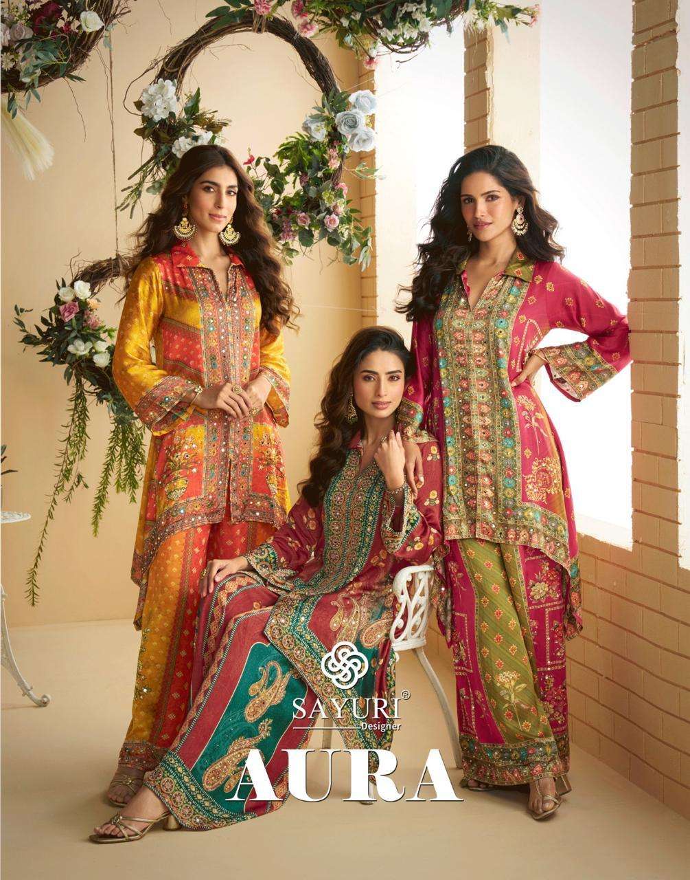 SAYURI AURA 10085 TO 10087 SERIES  PURE CREPE SILK DRESSES-00028