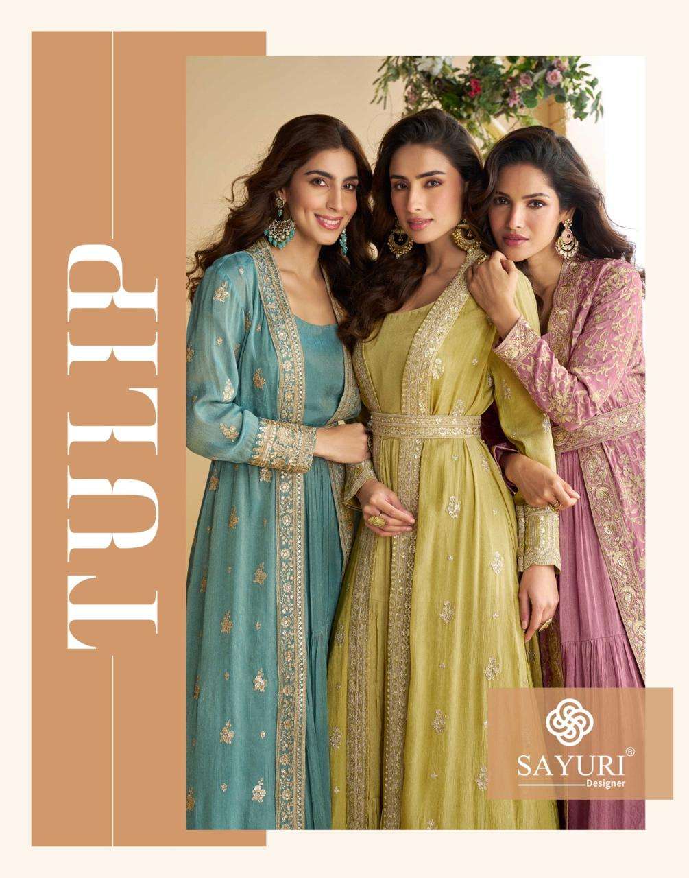 SAYURI TULIP PURE SILK EMBROIDERY DRESSES-00150