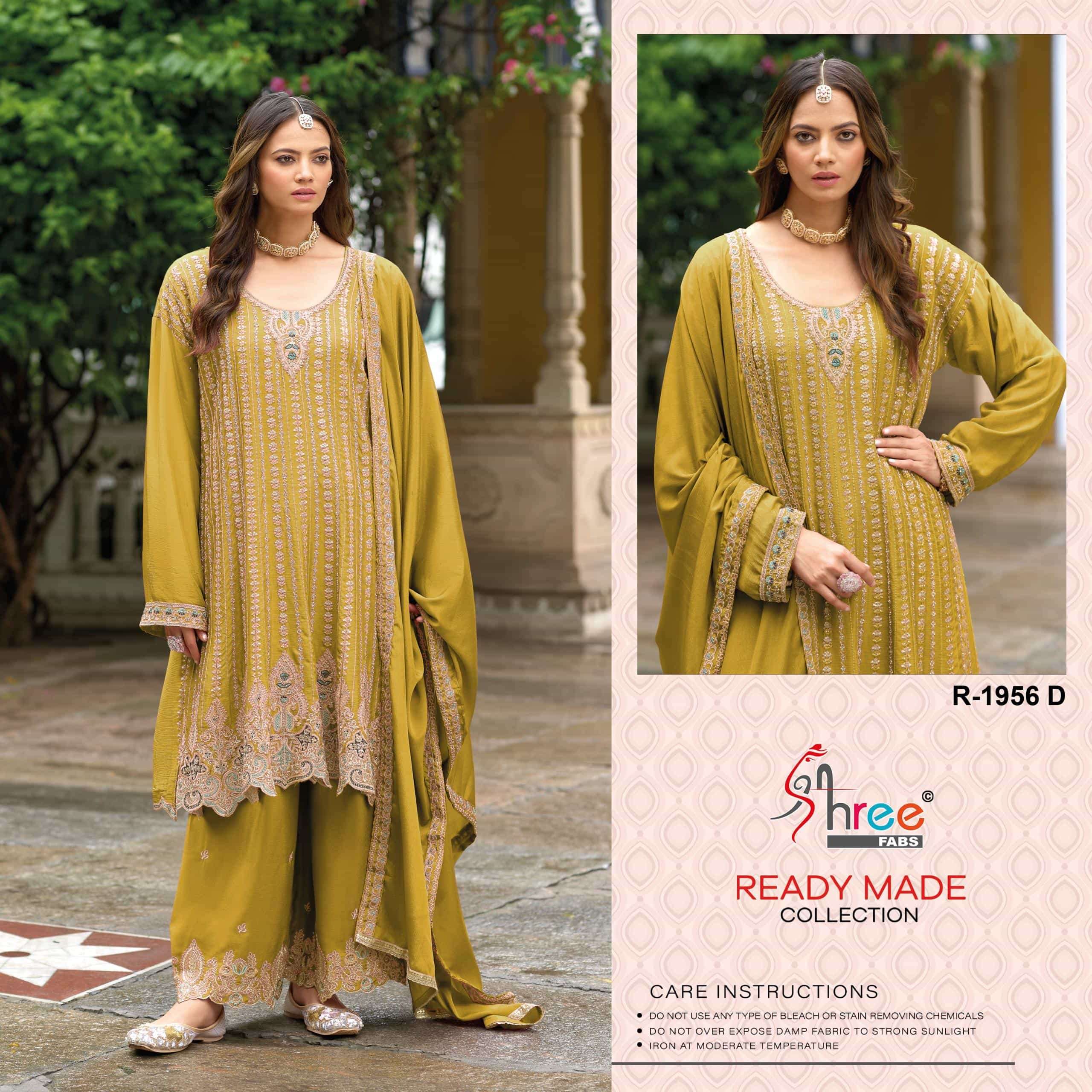 SHREE FAB R-1956 PURE CHINON EMBROIDERY PAKISTANI DRESSES-00011