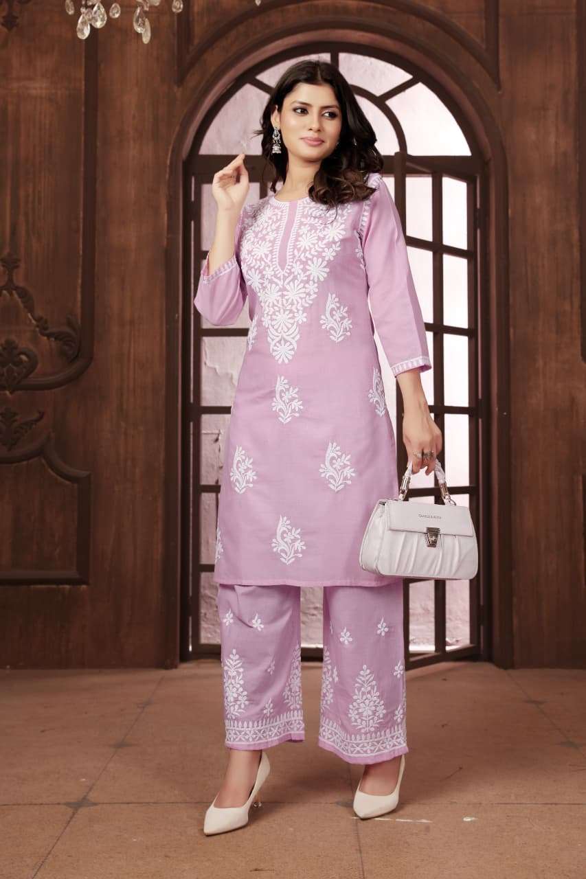 SUI DHAGA VOL-2 BY ASLIWHOLESALE DESIGNER PURE COTTON EMBROIDERY CO-ORD SET-00295