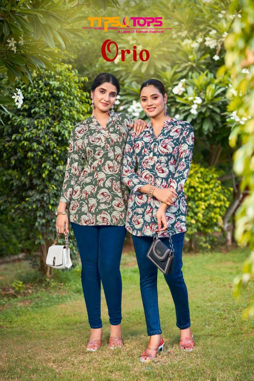 TIPS AND TOPS ORIO 1001 TO 1006 SERIES PURE RAYON PRINTED KURTIS-00140
