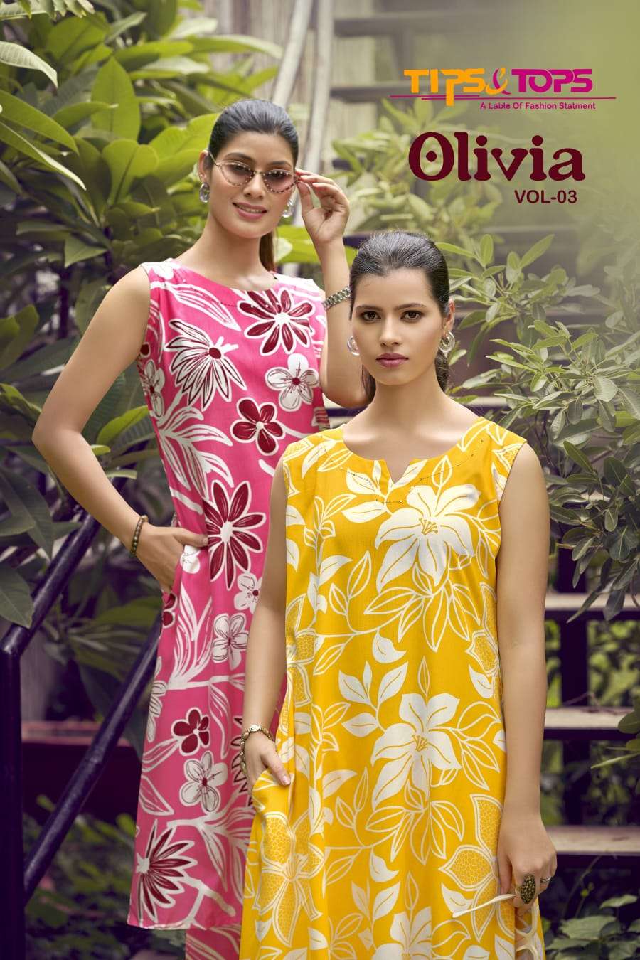 TIPS TOPS OLIVIA VOL-03 1001 TO 1006 SERIES RAYON PRINTED CO-ORD SET-00014