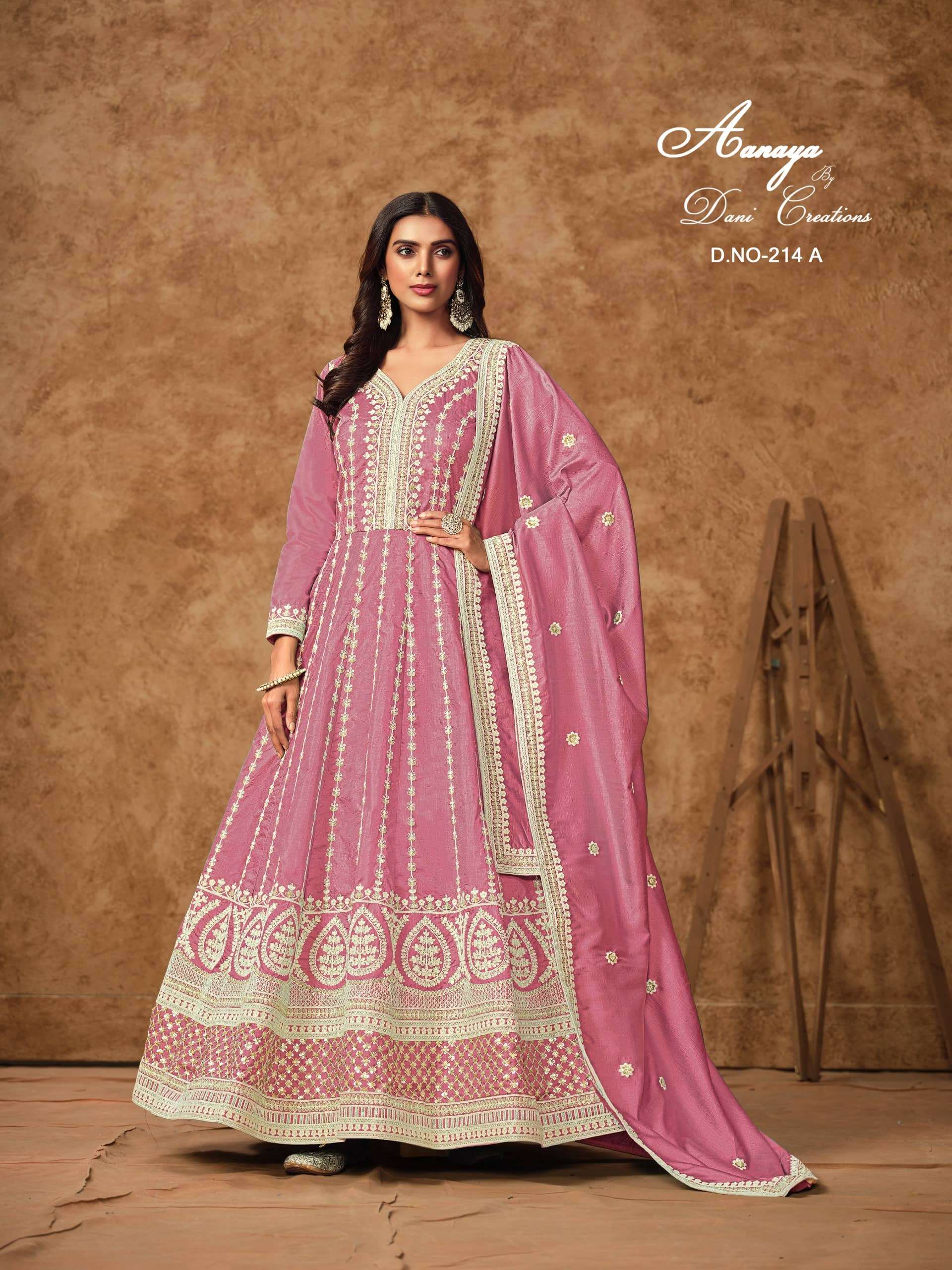TWISHA AANAYA VOL-214 PURE DOLA SILK EMBROIDERY DRESSES-00274