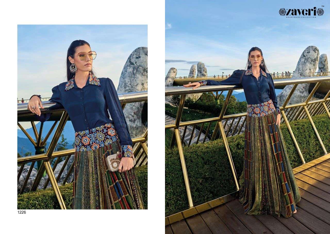 ZAVERI NOORA 1226 SERIES PURE CHINON EMBROIDERY DRESSES-00289