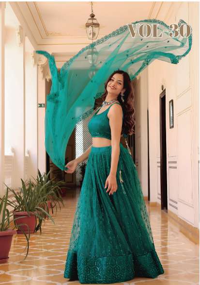ZEEL CLOTHING VOL-30 PURE GEORGETTE EMBROIDERY LEHENGAS-00139