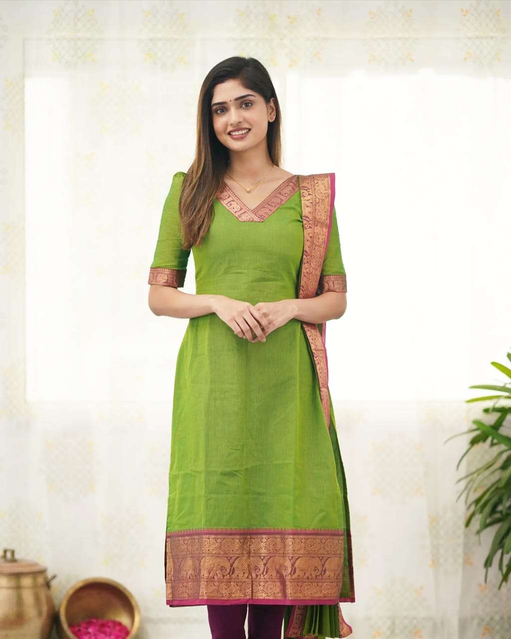 151 SERIES BY ASLIWHOLESALE DESIGNER PURE COTTON JACQUARD DRESSES-00293