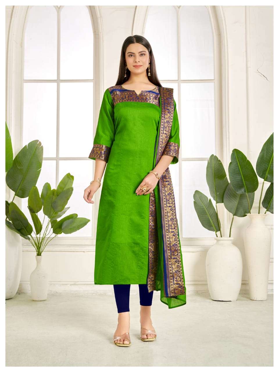 153 SERIES BY ASLIWHOLESALE DESIGNER PURE COTTON JACQUARD DRESSES-00293