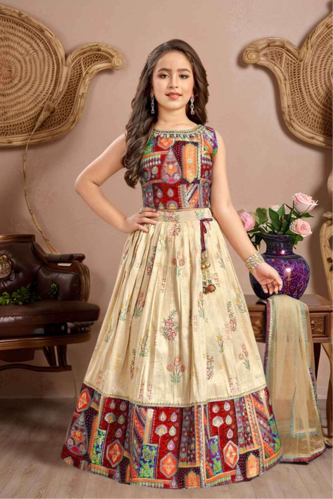 154 SERIES BY ASLIWHOLESALE DESIGNER PURE SILK COTTON PRINTED KIDS WEAR-00293
