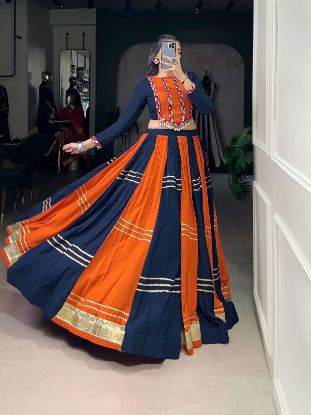 1602 COLOUR BY ASLIWHOLESALE DESIGNER PURE RAYON NAVRATRI LEHENGA-00195