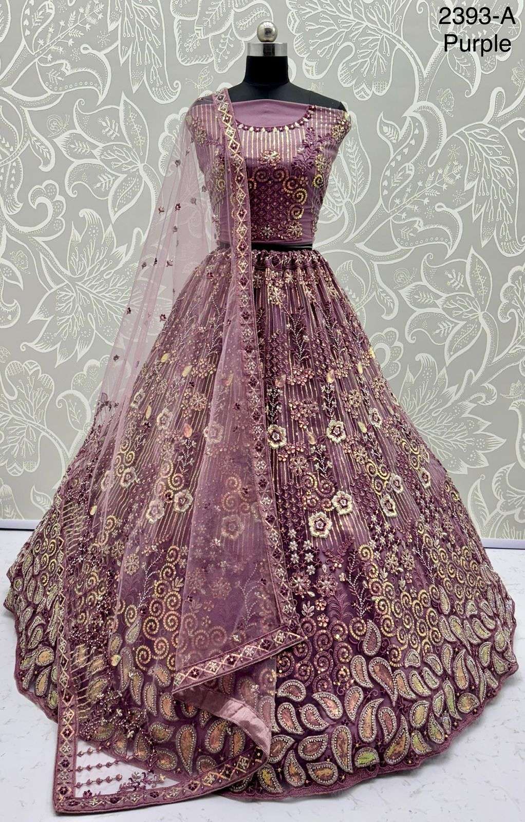 2893 HIT COLOUR BY ASLIWHOLESALE DESIGNER PURE NET LEHENGAS-00130