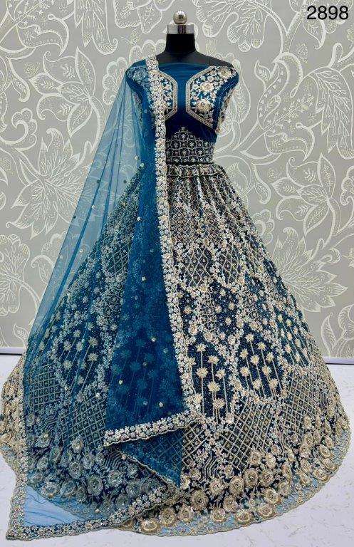 2898 HIT COLOUR BY ASLIWHOLESALE DESIGNER PURE NET EMBROIDERY LEHENGAS-00130