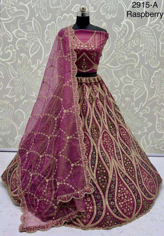 2915 HIT COLOUR BY ASLIWHOLESALE DESIGNER PURE NET EMBROIDERY LEHENGAS-00130