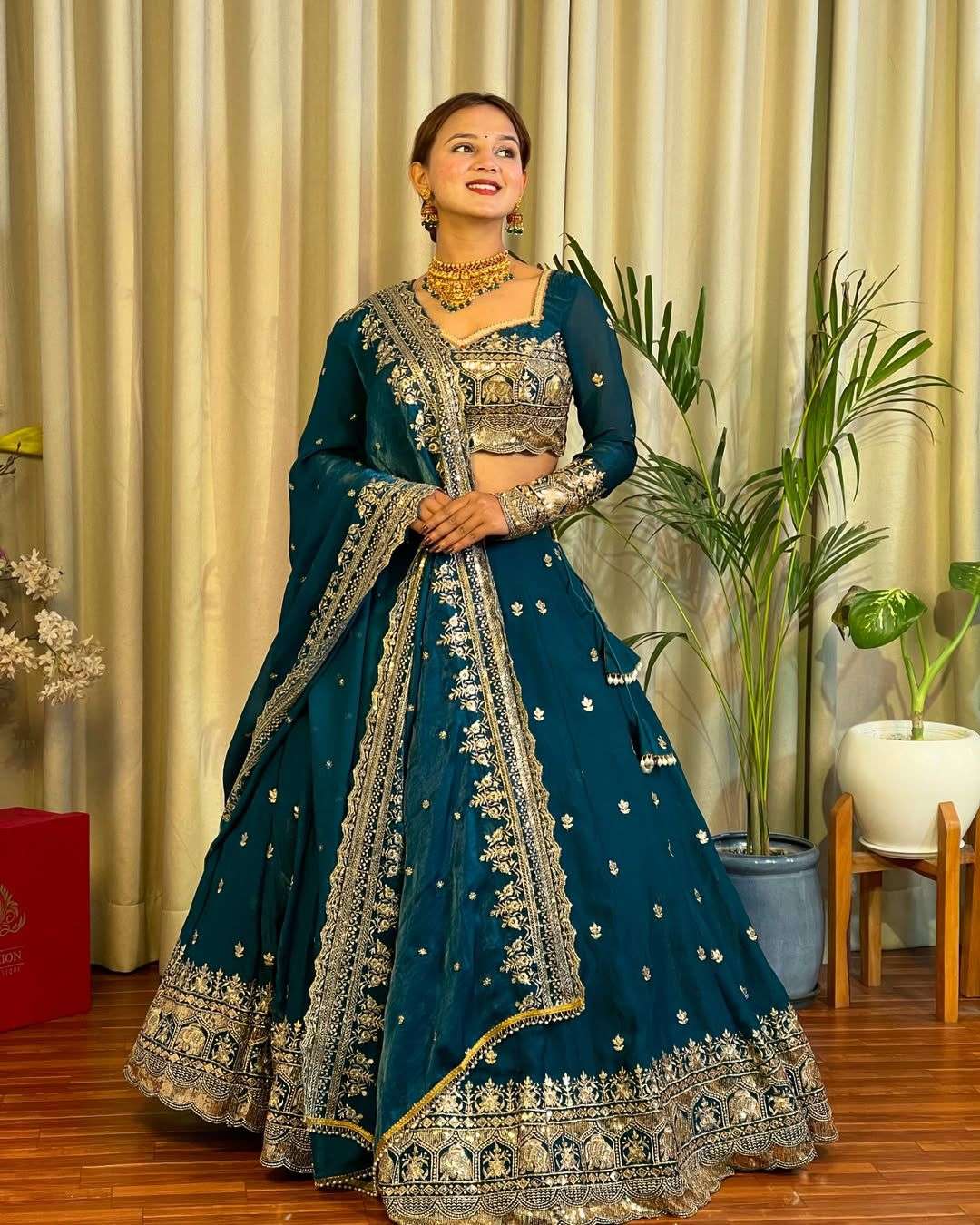 333 HIT BY ASLIWHOLESALE DESIGNER PURE JIMMY CHOO SEQUNCE LEHENGAS-00283