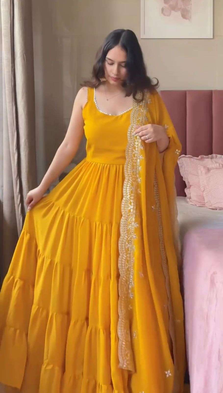 5925 HIT COLOUR BY ASLIWHOLESALE DESIGNER PURE FAUX GEORGETTE EMBROIDERY DRESSES-00242