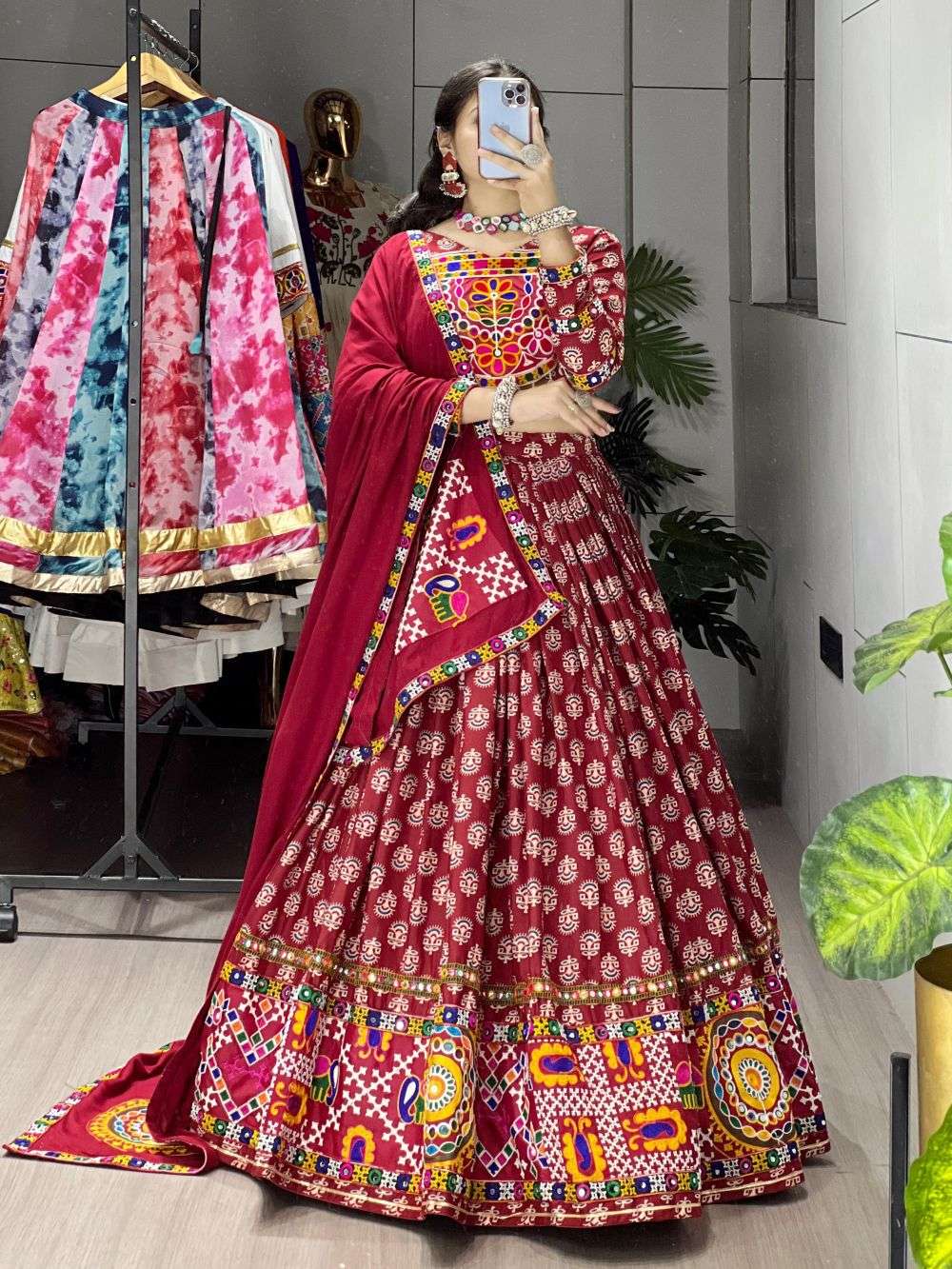 8076 COLOUR BY ASLIWHOLESALE DESIGNER PURE RAYON COTTON EMBROIDERY LEHENGAS-00135