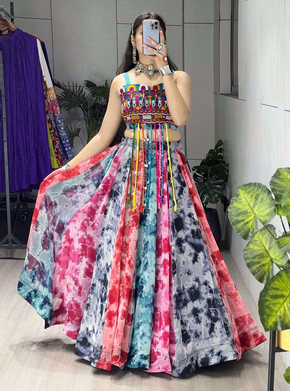 8077 COLOUR BY ASLIWHOLESALE DESIGNER PURE FAUX GEORGETTE EMBROIDERY LEHENGAS-00135