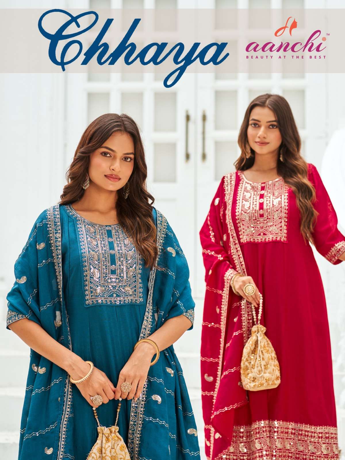 AANCHI CHHAYA PURE VICHITRA SILK EMBROIDERY DRESSES-00286 