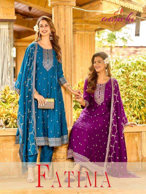 AANCHI FATIMA PURE VICHITRA SILK EMBROIDERY DRESSES-00286