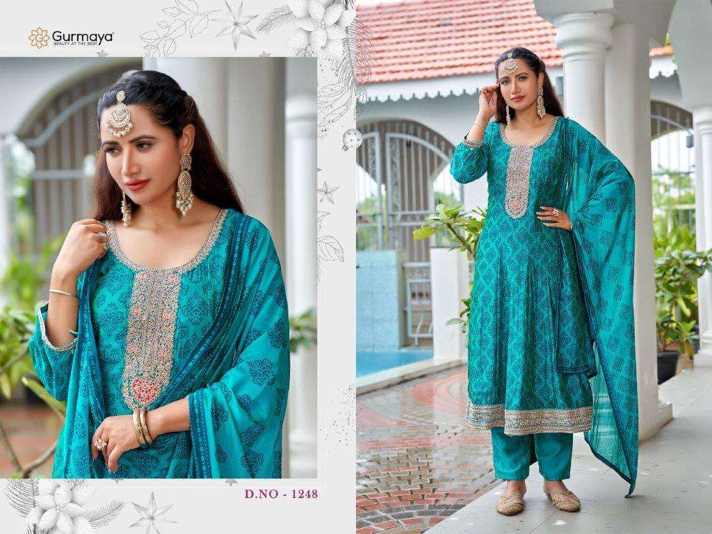 AANCHI GURMAYA 1248 TO 1251 SERIES PURE SILK EMBROIDERY DRESSES-00286