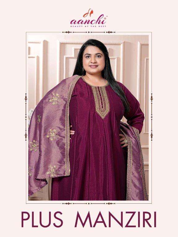 AANCHI PLUS MANZIRI 100248 TO 100251 SERIES PURE CRYSTAL SILK EMBROIDERY DRESSES-00286