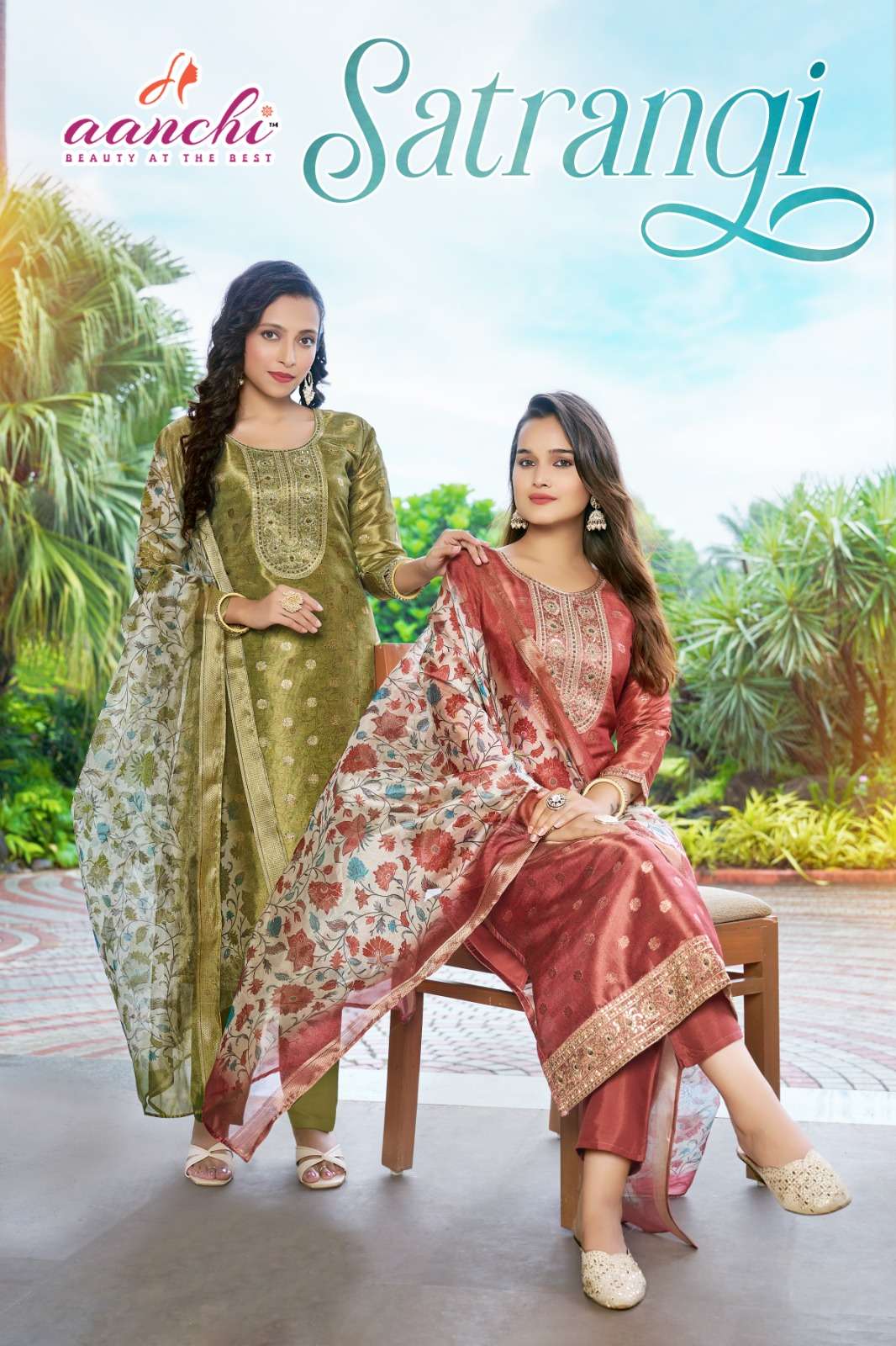AANCHI SATRANGI 101 TO 103 SERIES PURE JACQUARD EMBROIDERY DRESSES-00286