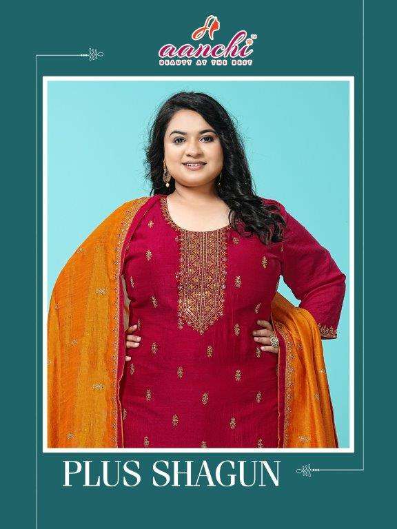 AANCHI SHAGUN 100315 TO 100318 SERIES PURE VICHITRA SILK EMBROIDERY DRESSES-00286