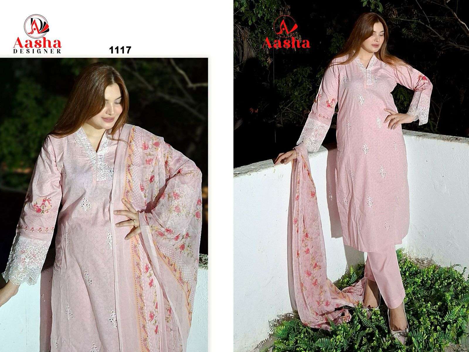 AASHA 1117 COLOUR PURE HEAVY COTTON EMBROIDERY PAKISTANI DRESS-00071