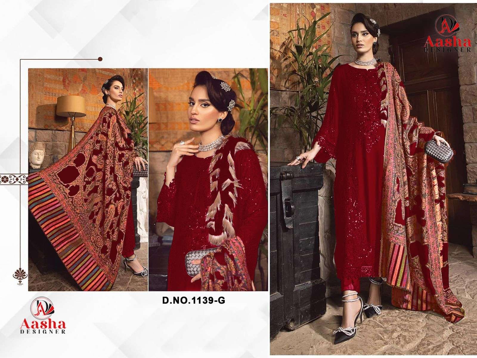 AASHA 1139 PURE RAYON EMBROIDERY PAKISTANI DRESSES-00071