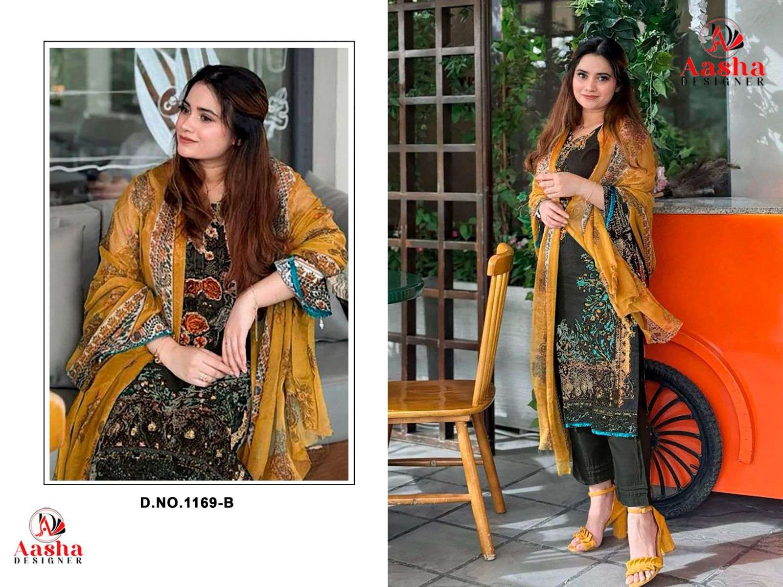 AASHA 1169 SERIES PURE COTTON PRINTED EMBROIDERY PAKISTANI DRESSES-00071