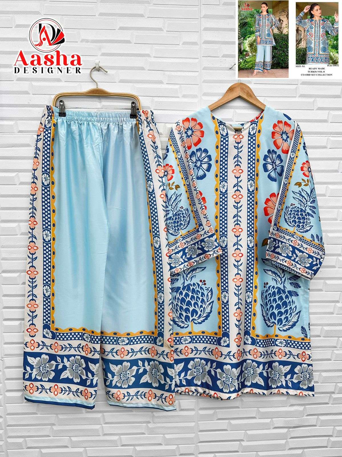 AASHA DESIGNER TURKISH VOL-08 PURE SATIN PRINTED PAKISTANI CO-ORD SET-00011