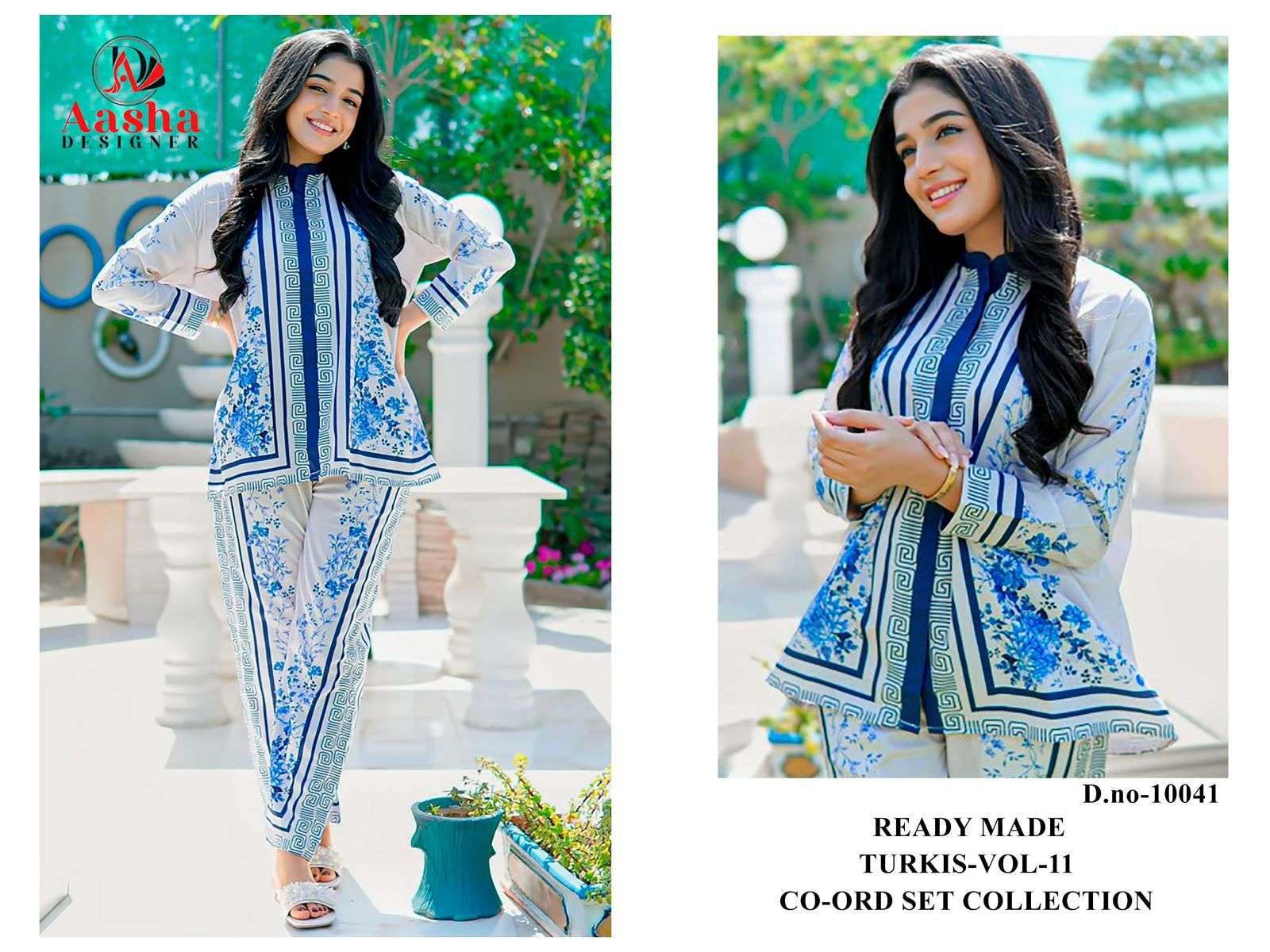 AASHA DESIGNER TURKISH VOL-11 PURE SATIN PRINTED PAKISTANI CO-ORD SET-00011