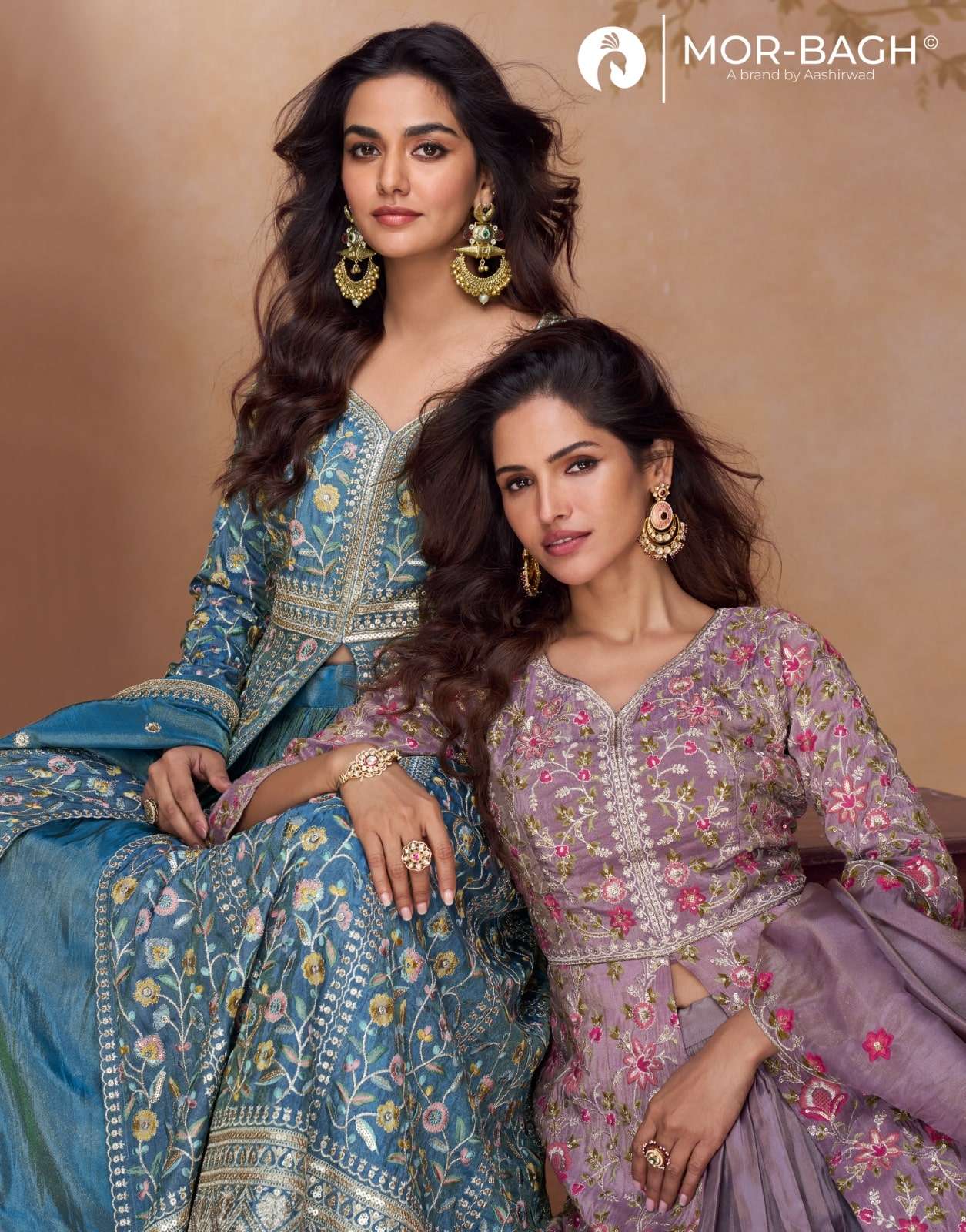 AASHIRWAD CREATION PRACHI 10371 TO 10373 SERIES  PURE SILK EMBROIDERY DRESSES-00150