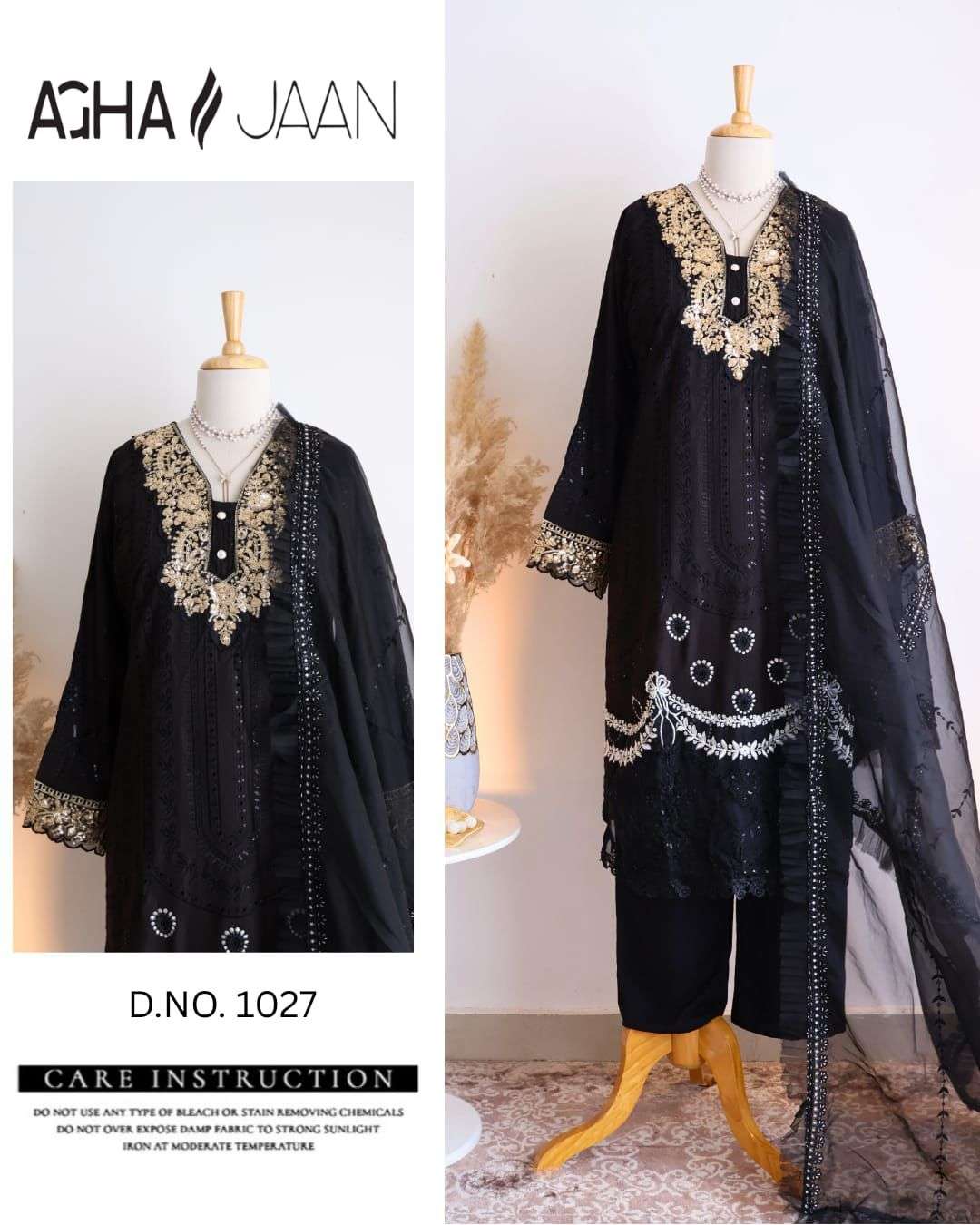 AGHA JAAN 1027 SERIES PURE RAYON EMBROIDERY PAKISTANI DRESS-00201