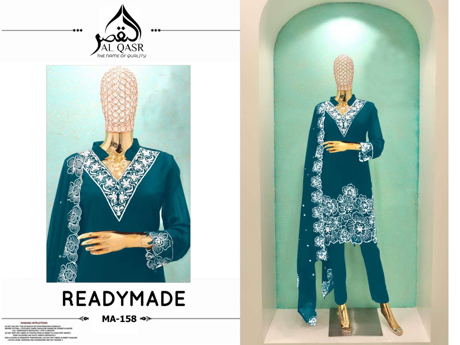 AL-QASR MA-158 PURE GEORGETTE EMBROIDERY PAKISTANI DRESSES-00245