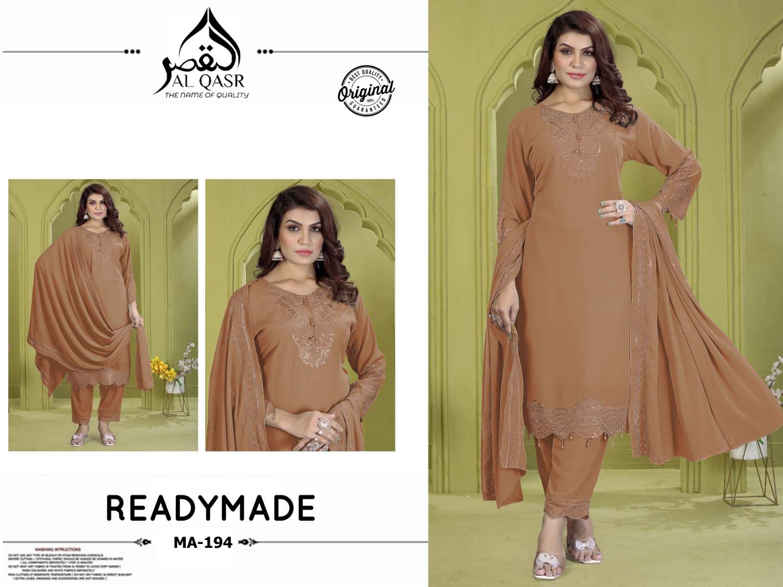 AL-QASR MA-194 PURE FAUX GEORGETTE EMBROIDERY DRESSES-00245