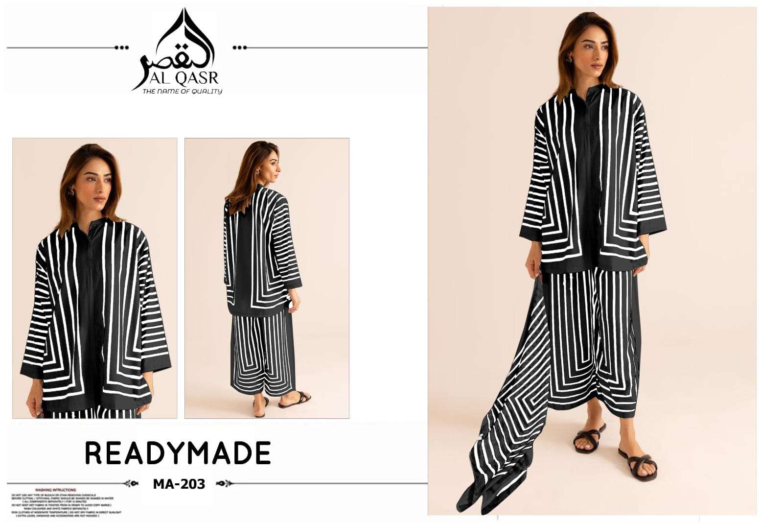 AL-QASR MA-203 PURE SATIN PRINTED CO-ORD SET-00245