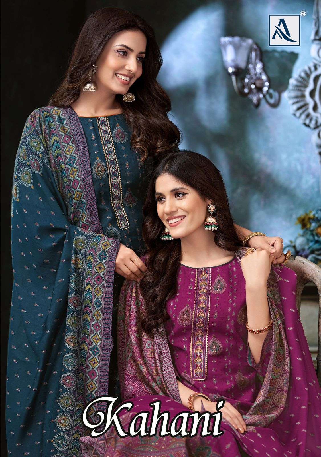 ALOK SUIT KAHANI PURE VISCOSE MODAL PRINTED EMBROIDERY PAKISTANI DRESSES-00201