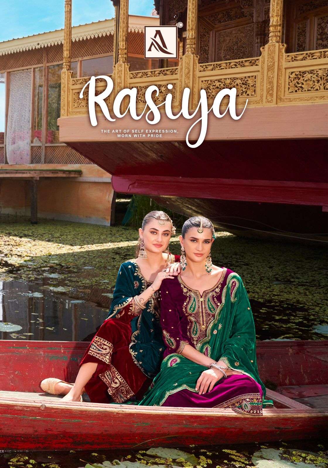 ALOK SUIT RASIYA HEAVY VELVET EMBROIDERY PAKISTANI DRESSES-00201