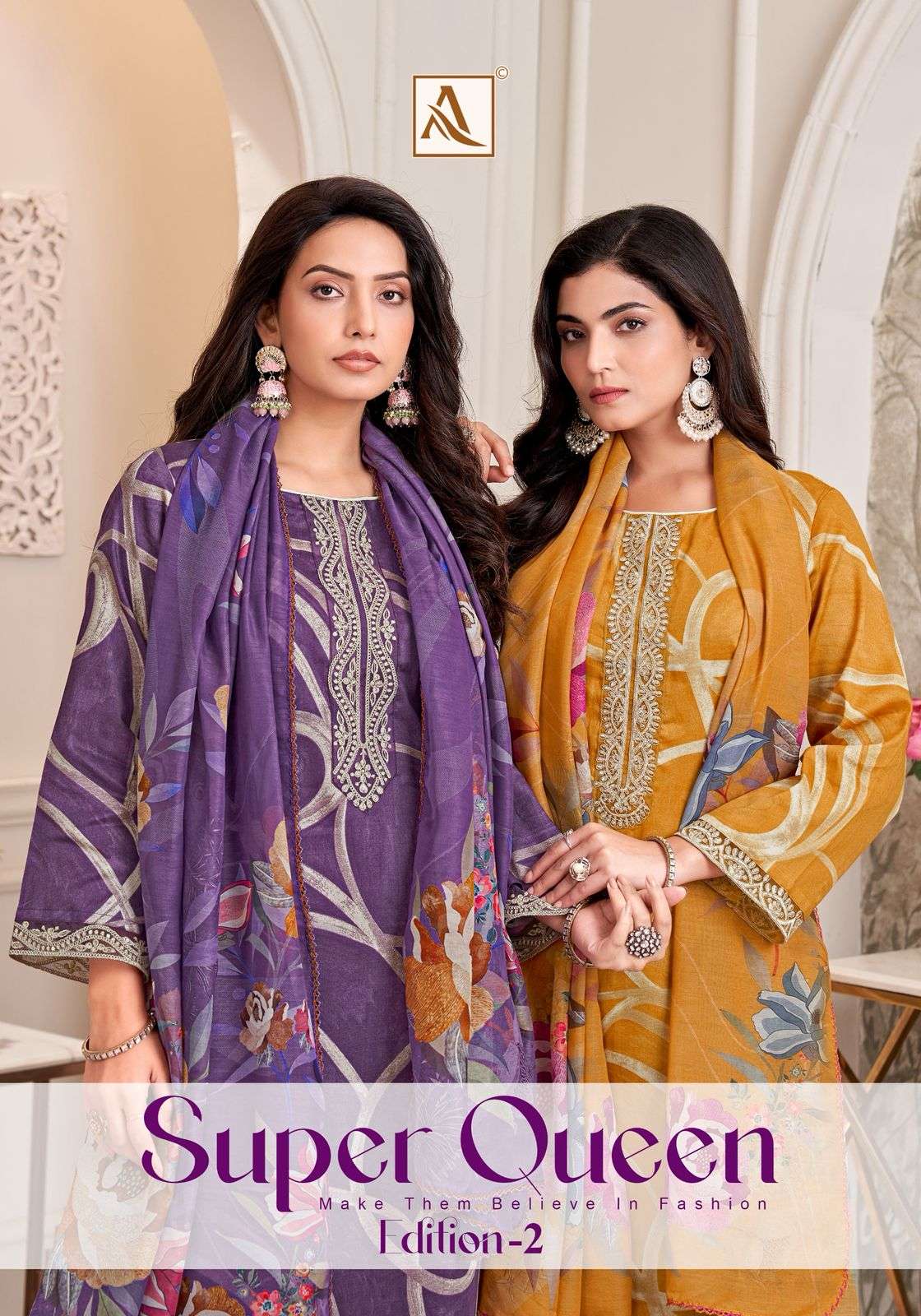 ALOK SUIT SUPER QUEEN VOL-02 PURE JAAM COTTON EMBROIDERY PAKISTANI DRESSES-00201