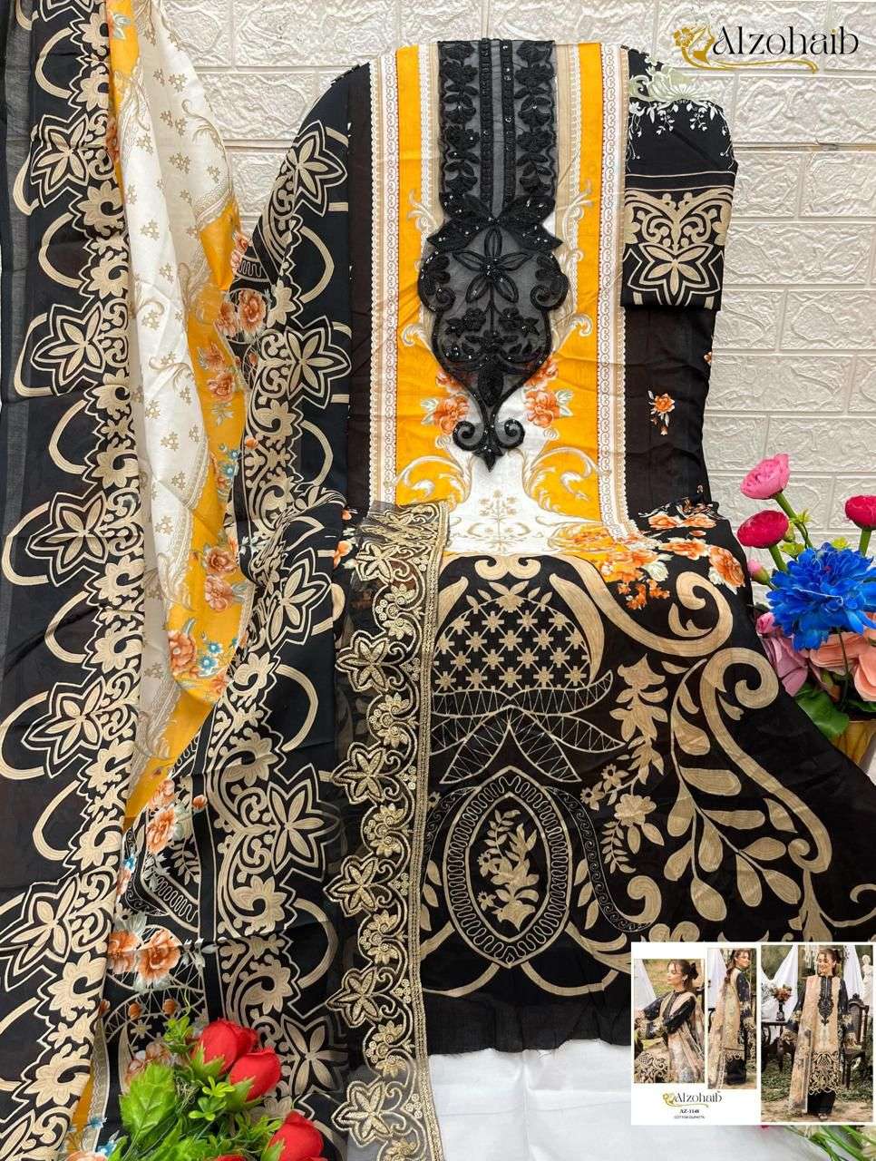 ALOZHAIB AZ-1148 OR AZ-1246 SERIES PURE COTTON PRINTED PAKISTANI DRESSES-00201