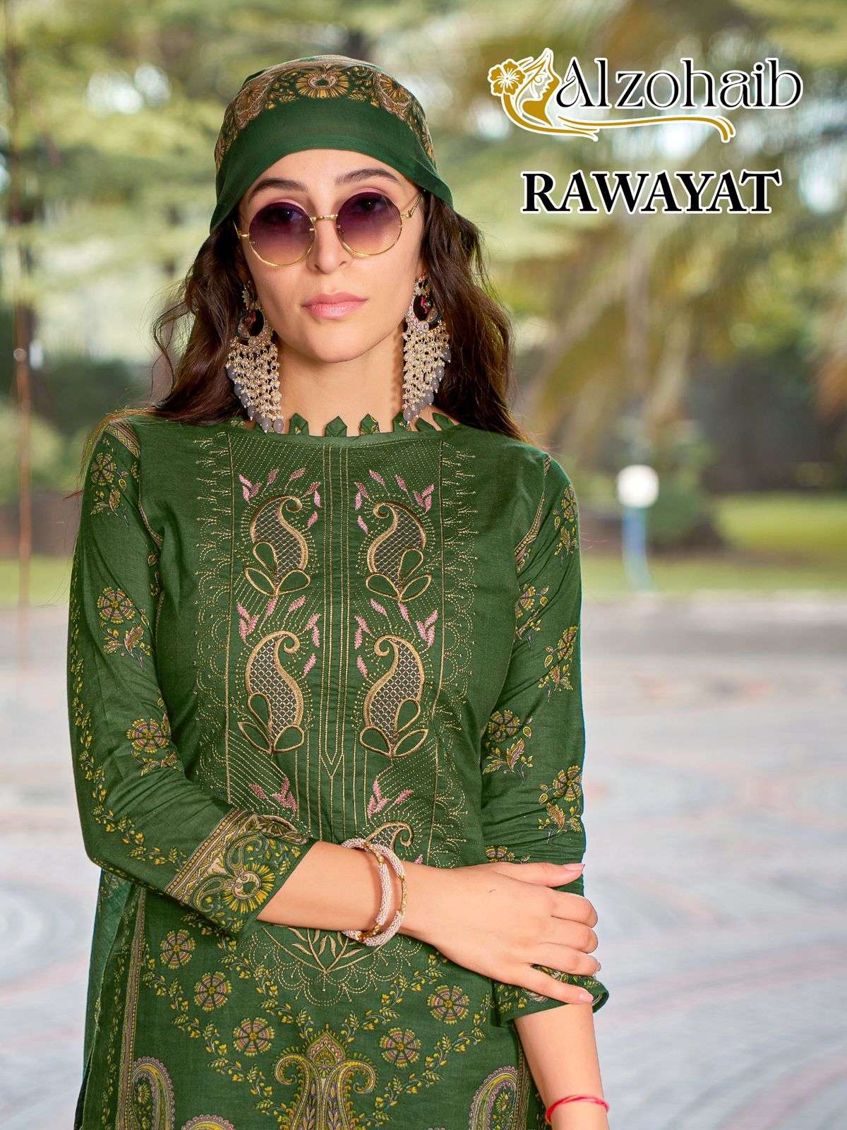 ALZOHAIB RAWAYAT 1062 TO 1065 SERIES PURE COTTON PRINTED EMBROIDERY PAKISTANI DRESSES-00201