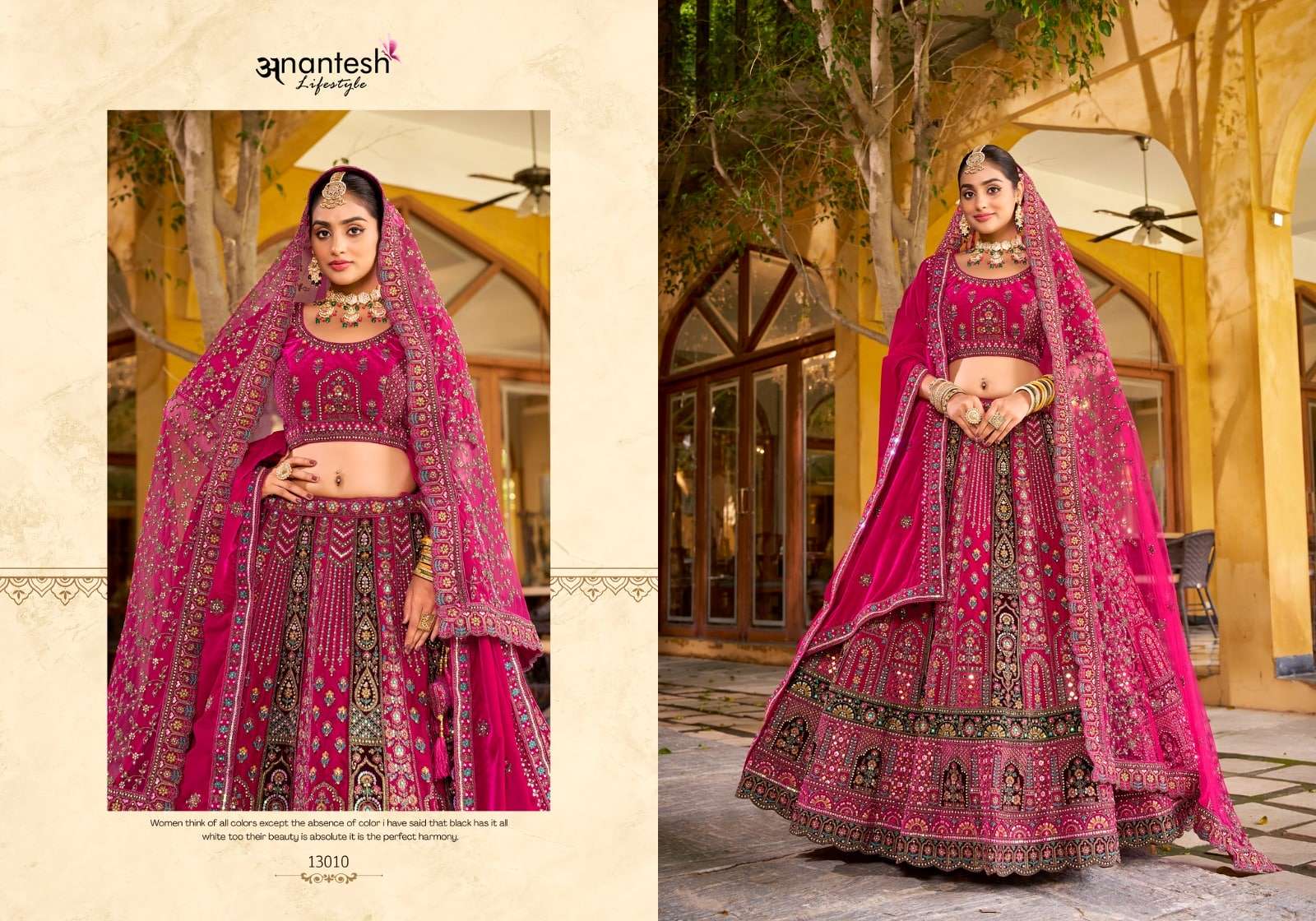 ANANTESH LIFESTYLE WEDDING BRIDE VOL-03 13006 TO 13010 SERIES PURE SILK LEHENGAS-00137