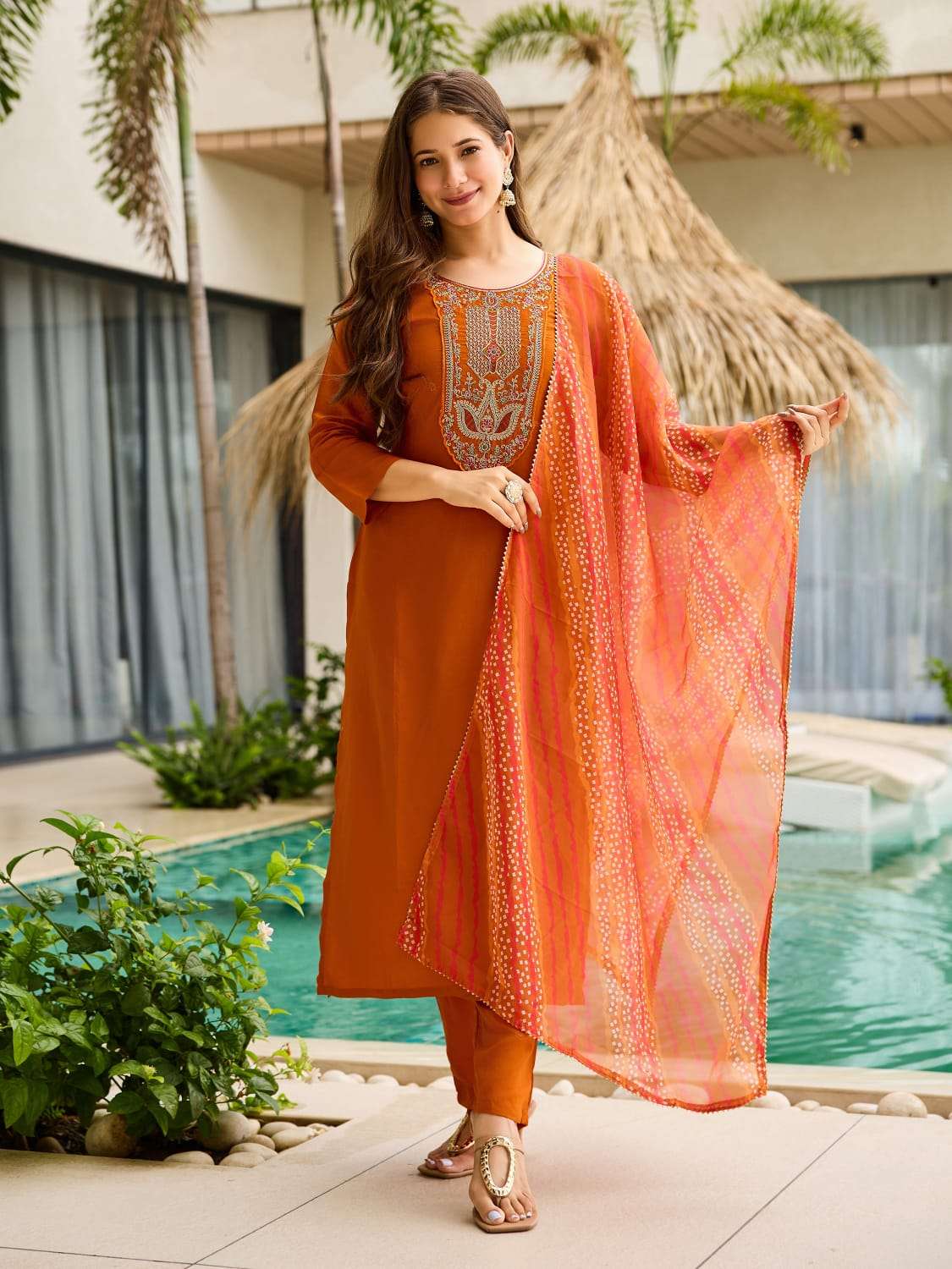 ARIA BY ASLIWHOLESALE DESIGNER PURE RAYON EMBROIDERY DRESSES-00264