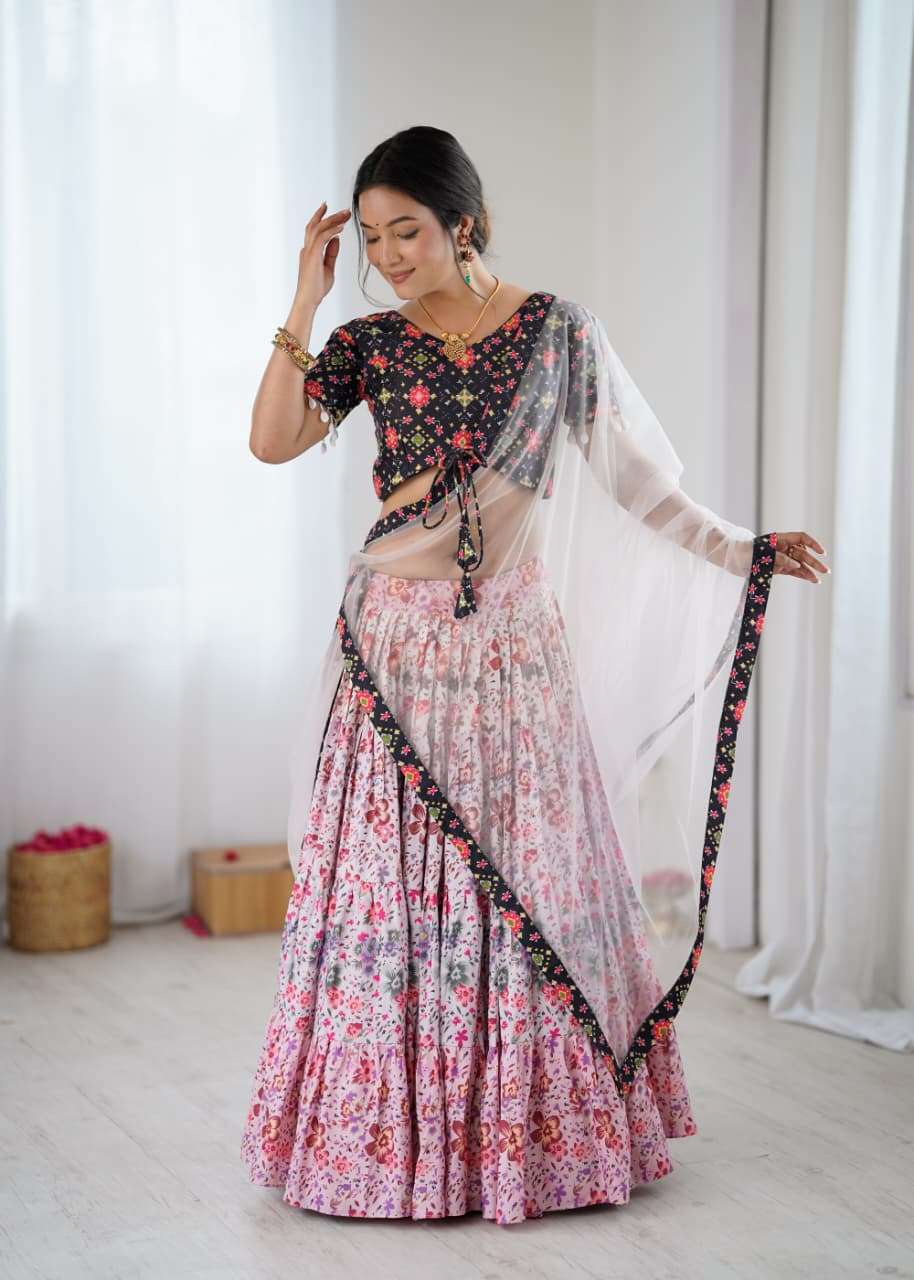 ARYA DESIGN TF-202 PURE RAYON PRINTED LEHENGAS-00058